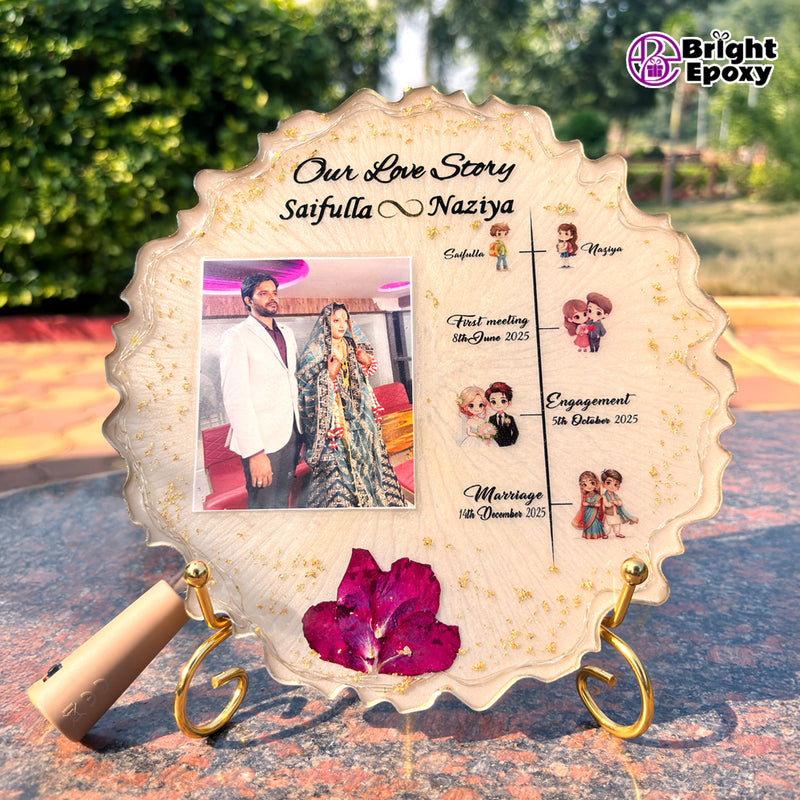 Personalized Love Story Resin Art For Couple