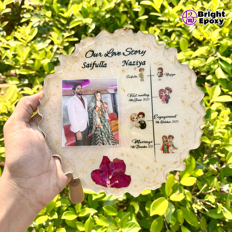 Personalized Love Story Resin Art For Couple