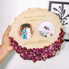 Rose & Moti Coated Beautiful Resin Art