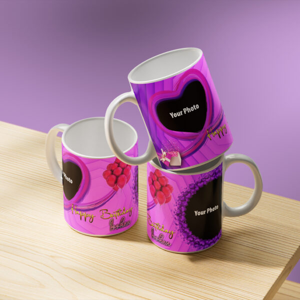 Heart Shape & Beautiful Design Birthday Mug