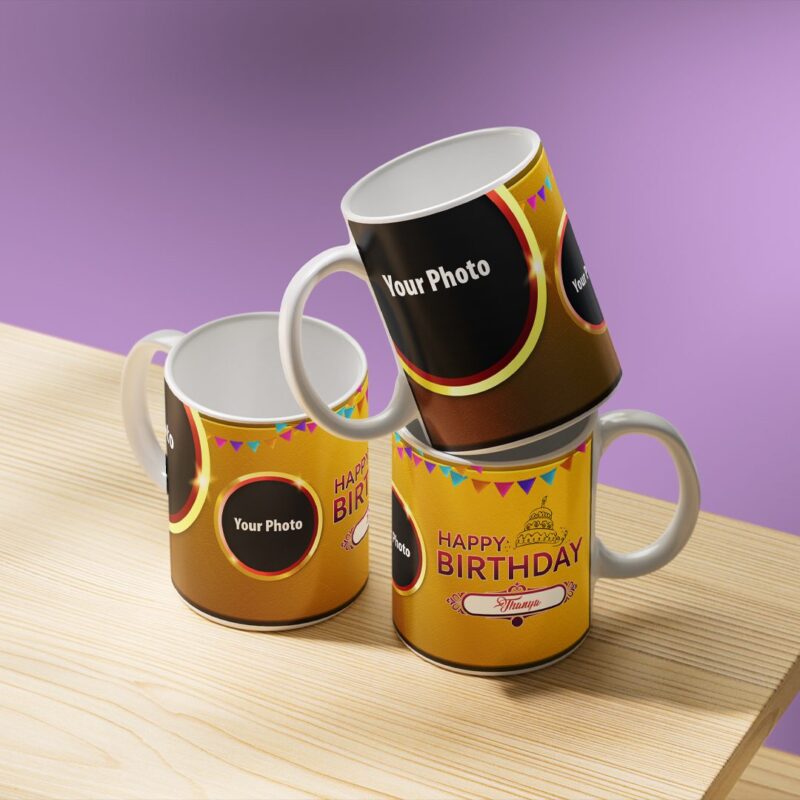 Golden Happy Birthday Mug