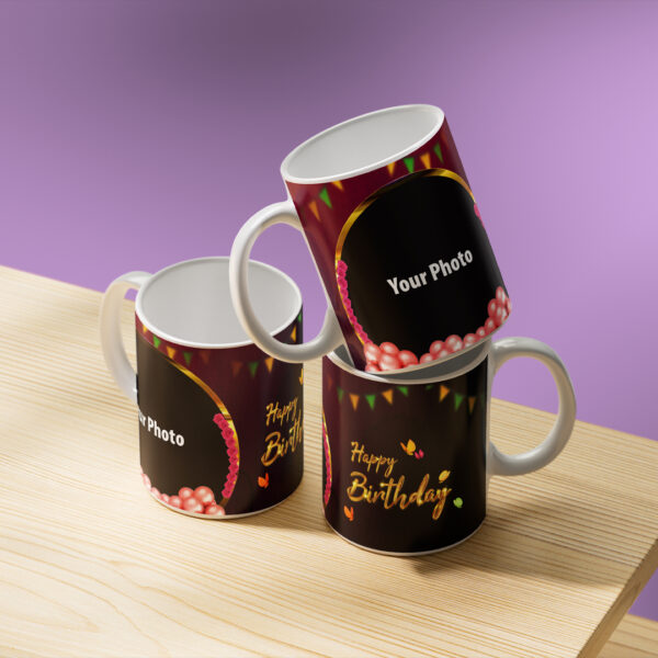 Round & Butterfly Design Birthday Mug