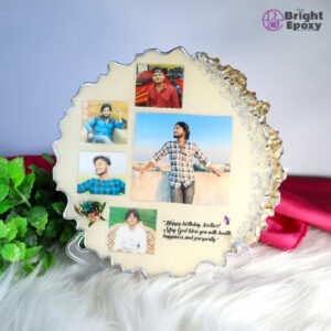 Collage Resin Art With Crystal Stone – Beautiful Gift